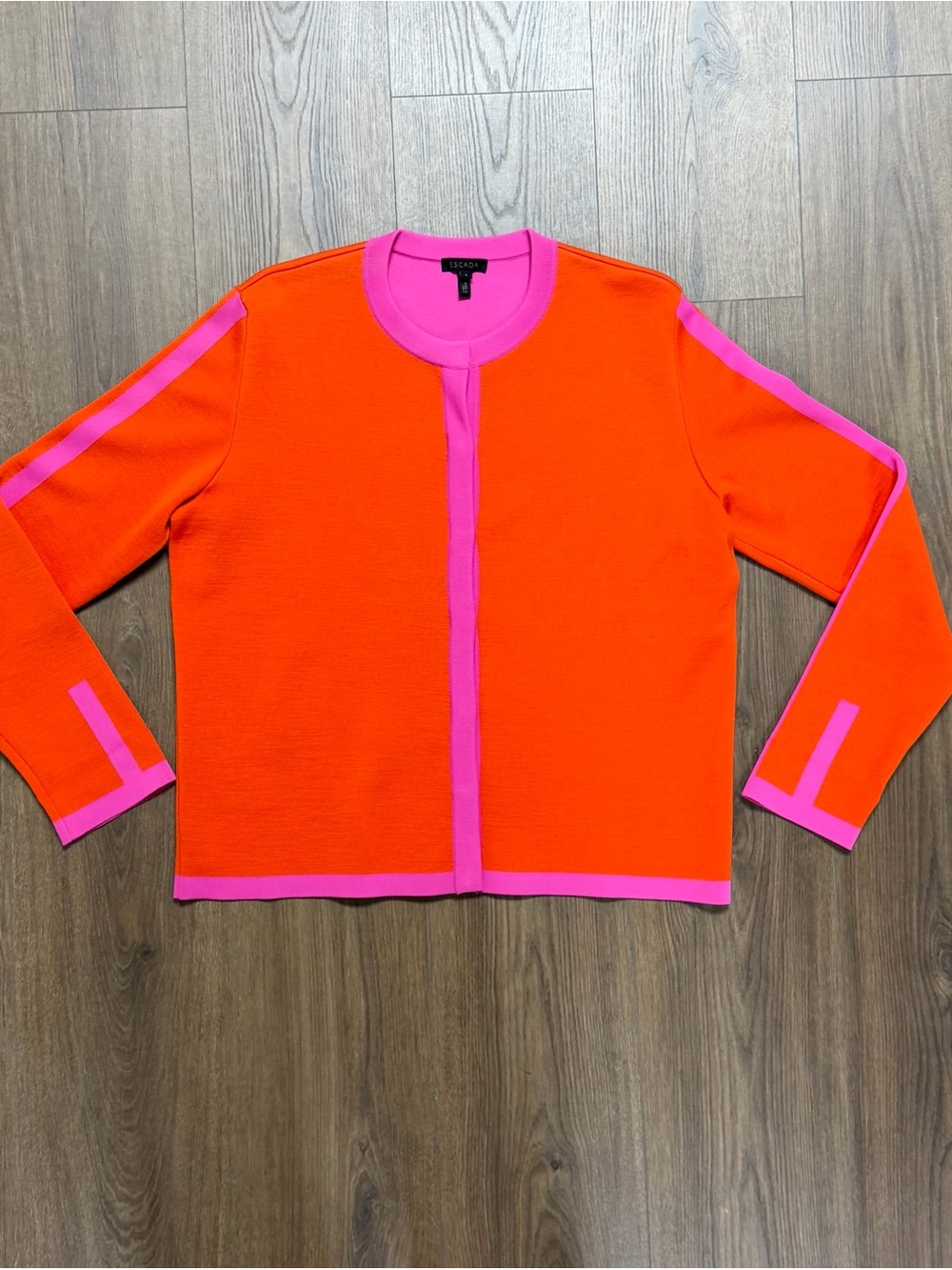 ESCADA Singh Tropical Orange & Pink Tipped Cardigan